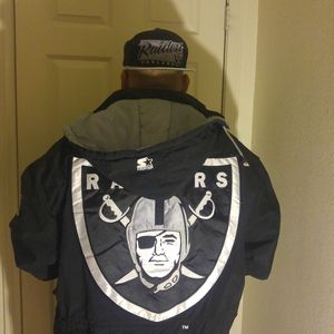 Los Angeles Raiders throwback trench coat